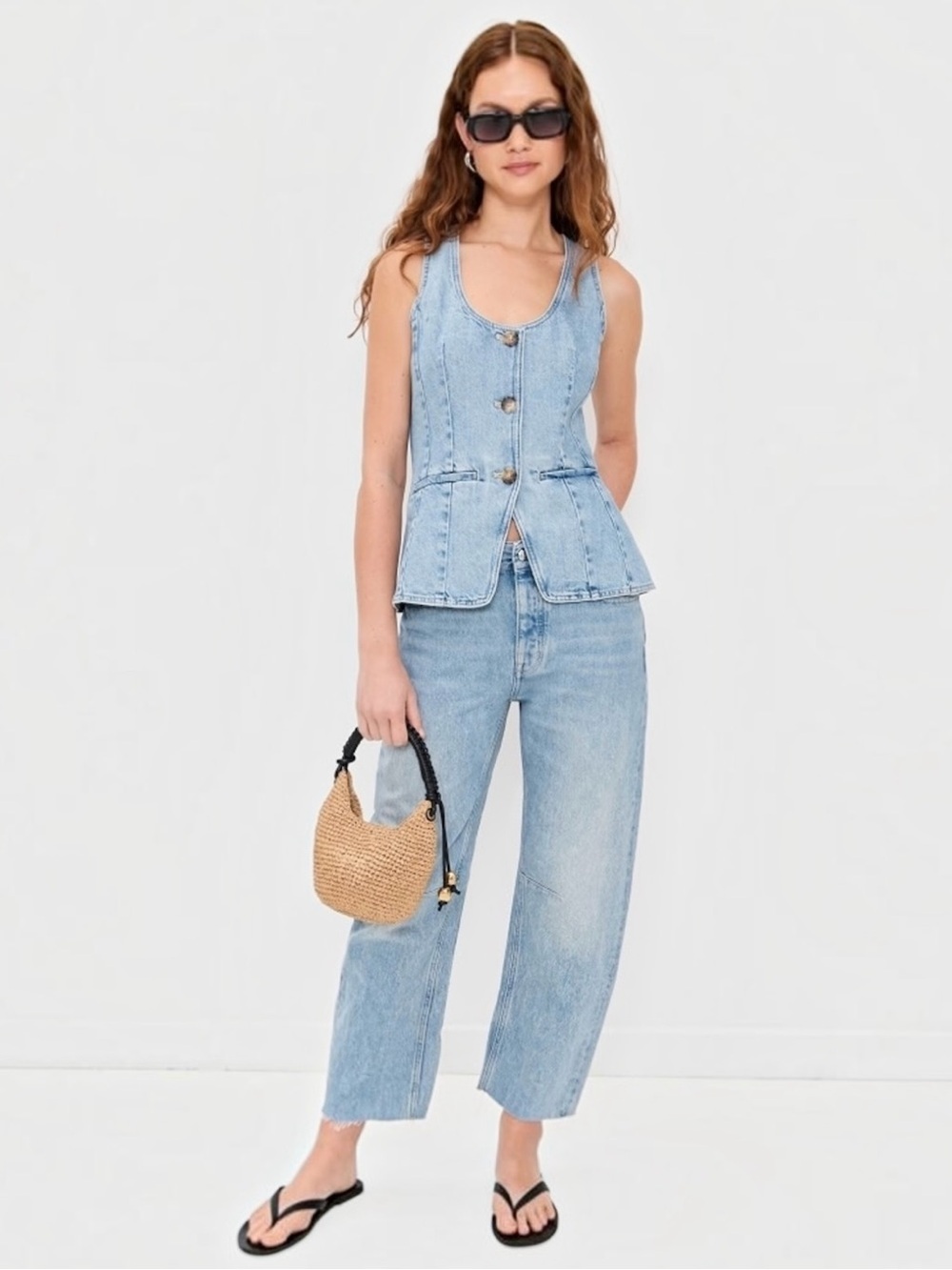 NWT Madewell Denim Scoopneck Cutaway Vest Edmonson Wash NV585 Size 2